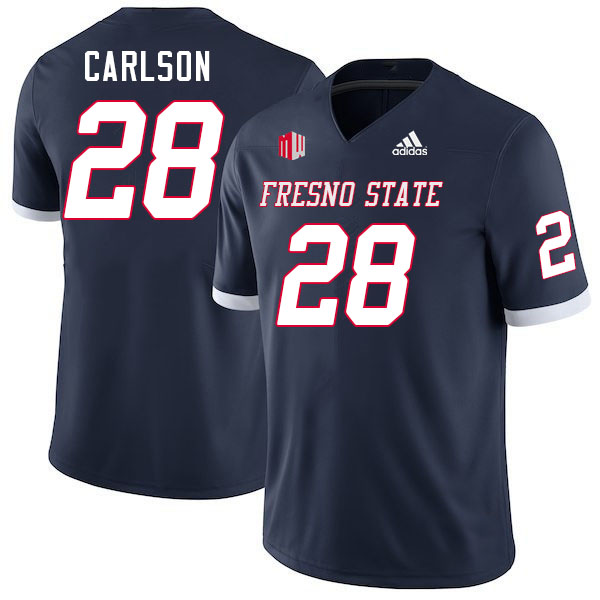 Men #28 Drew Carlson Fresno State Bulldogs College Football Jerseys Stitched-Navy